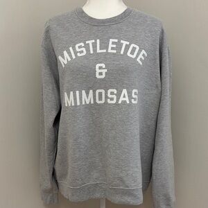 Port and Company Gray 'Mistletoe & Mimosas' Sweatshirt